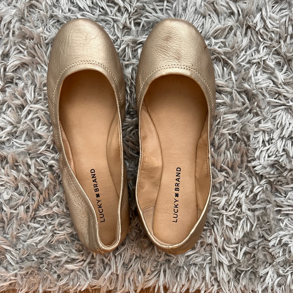 Lucky Brand Women's Metallic Gold Flats